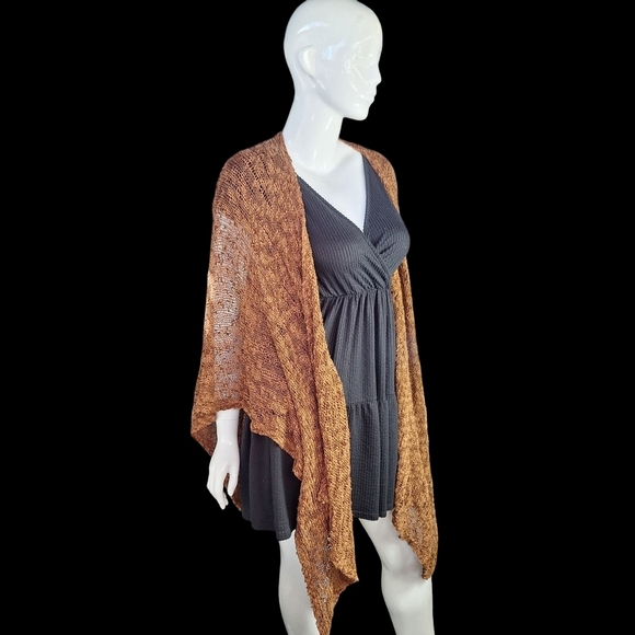 Cold Water Creek Open Front Sweater Cardigan Poncho Wrap Shawl Cape Cloak Sz O/S - Picture 6 of 15
